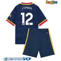 Maglie da calcio Arsenal Jurrien Timber #12 Seconda Maglia Bambino 2026-27 Manica Corta + Pantaloni corti)